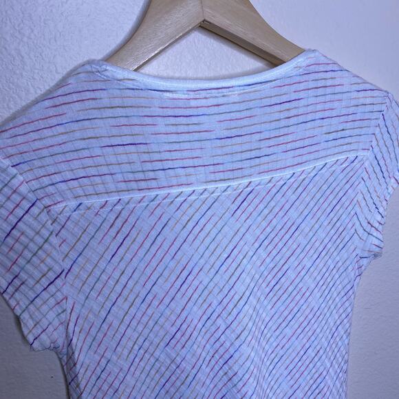 Anthropologie Maeve Rainbow Stripe Knit Wrap Top XS - Picture 11 of 11